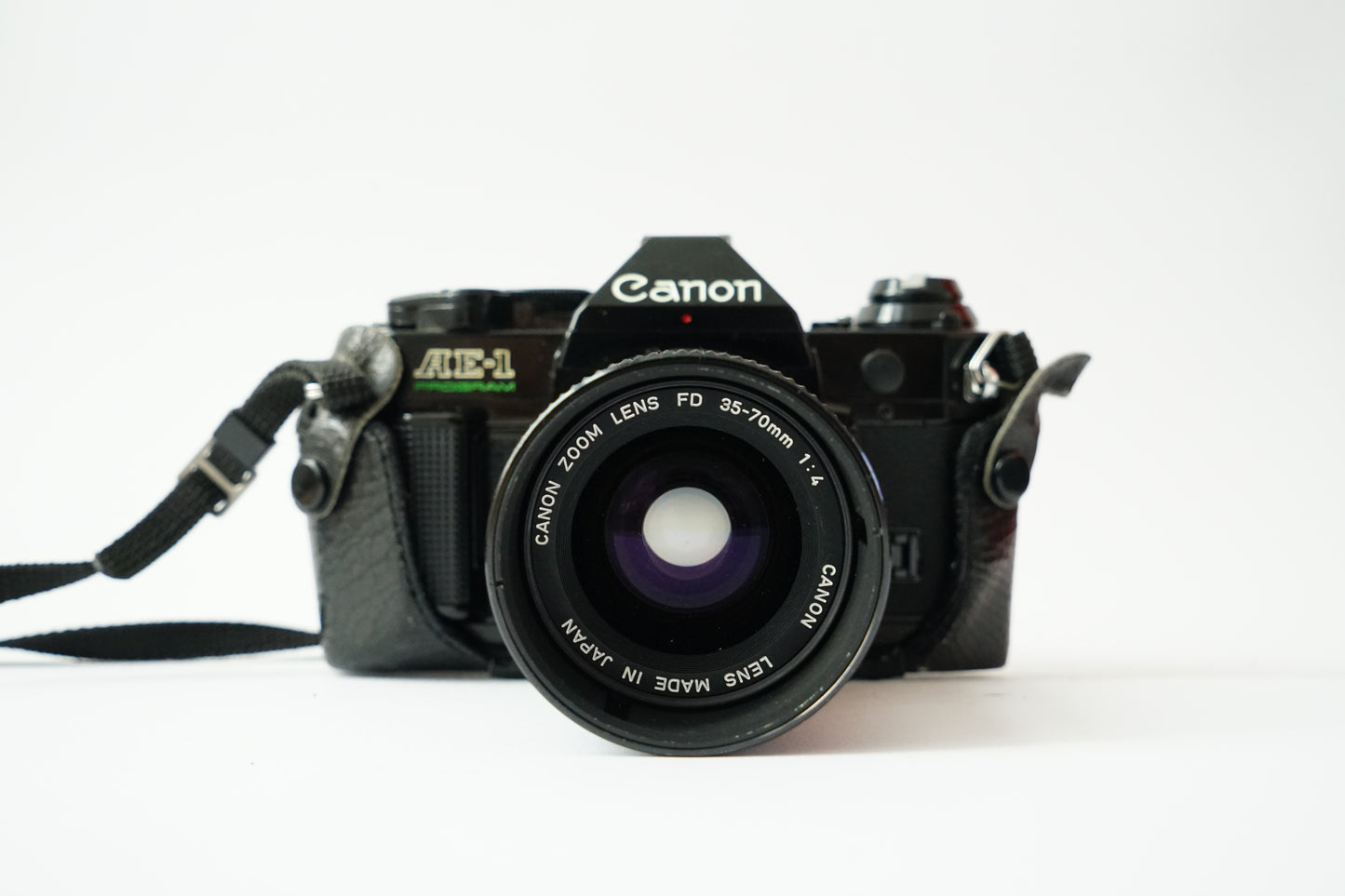 Canon AE-1 Program 35mm Analog SLR Film Camera Full Set